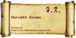 Horváth Kozma névjegykártya
