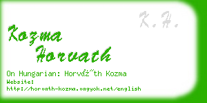 kozma horvath business card